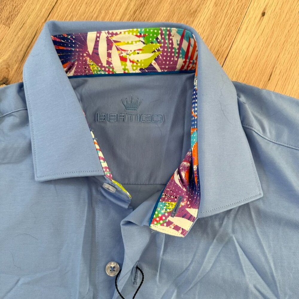 Bertigo Men's Blue Dress Shirt XL - Peter Style - Picture 5 of 7